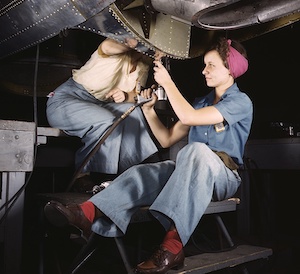 Woman Working on Bomber