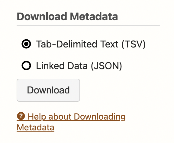 download metadata